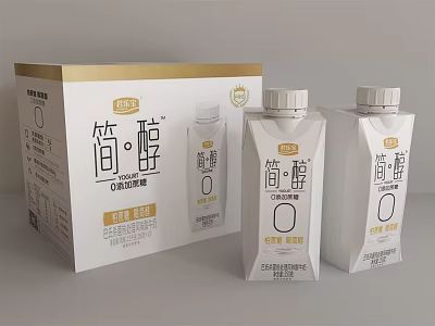 Jian Chun Zero Sugar Yogurt Drink with Bottles and Carton Packaging for Healthy Daily Consumption 3d model