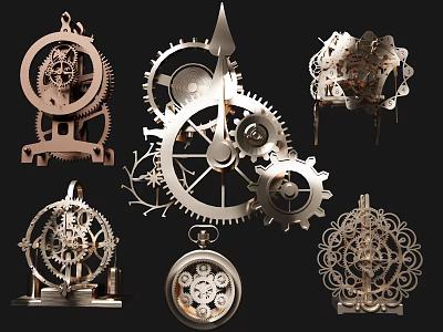 Mechanical Creature Characters With Intricate Gear Assemblies And Metallic Decorative Structures 3d model