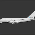 White Passenger Airplane With Four Engines And Reflective Exterior Surface 3d model