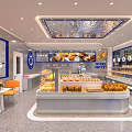 Bright Modern Pastry Shop Interior With Various Desserts And Display Cabinets