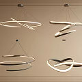 Modern Circular Chandeliers Featuring Stylish Spiral Intertwined Designs And Lighting 3d model