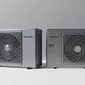 Panasonic And GREE Silver Air Conditioner Fan Outdoor Units With Modern Design