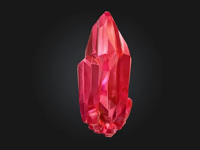 Vibrant Red Crystal Stone and Natural Wood Decorative Piece for Home Interiors 3d model