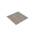 Modern Outdoor Ground Design With Gray Square Tiles And White Pebbles