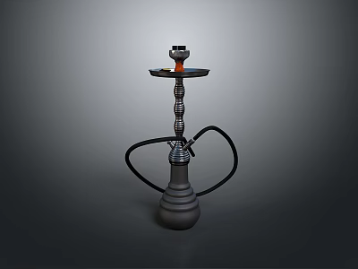 Modern Table With Decorative Hookah Stand And Contemporary Design Elements 3d model