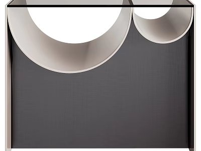 Modern Side Table With Glass Top And Dual Circular Metal Frame Design 3d model