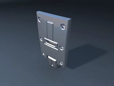 Industrial Equipment Metal Plate Component With Mounting Holes And Groove Structure 3d model