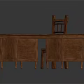 Classic Solid Wood Desk And Chair Set For Home Office Furniture Use