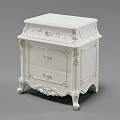 Elegant Classical White Console Cabinet With Carved Floral Details Gold Accents And Drawers