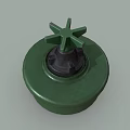Green Military Weapon With Round Base And Top Fuse Component