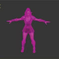 3D Fantasy Female Warrior Character With Armor And Open Arms Pose