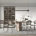 Modern Dining Table and Chair Combination Dining Table and Chair 3d model