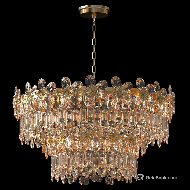 Gorgeous Crystal Chandelier With Layered Sparkling Crystals For Elegant Interior Decoration 3d model 