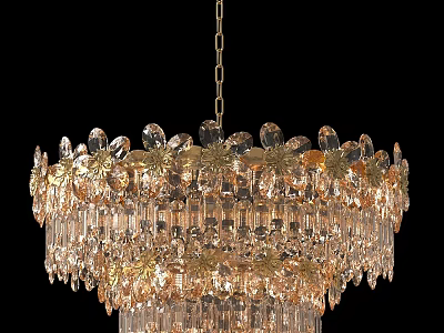 Gorgeous Crystal Chandelier With Layered Sparkling Crystals For Elegant Interior Decoration 3d model