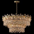 Gorgeous Crystal Chandelier With Layered Sparkling Crystals For Elegant Interior Decoration