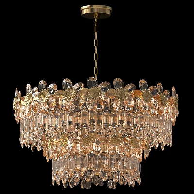 Gorgeous Crystal Chandelier With Layered Sparkling Crystals For Elegant Interior Decoration 3d model