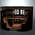 Detailed Architectural Model Showcasing Staircase Chandelier And Open Interior Space