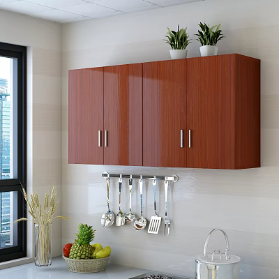 Modern hanging cabinet with four doors 3d model