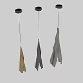 Modern Gold Tapered Chandelier With Sleek Curved Design And Warm Light