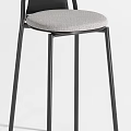 Stylish Modern Bar Stools With Curved Backs Wooden Metal Frames And Soft Padded Seats