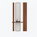 Modern Wooden Room Divider Cabinet With Glass Panel And Decorative Shelf