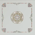 Intricate Decorative Ceiling Carving With Circular Central Pattern And Floral Border Motifs 3d model