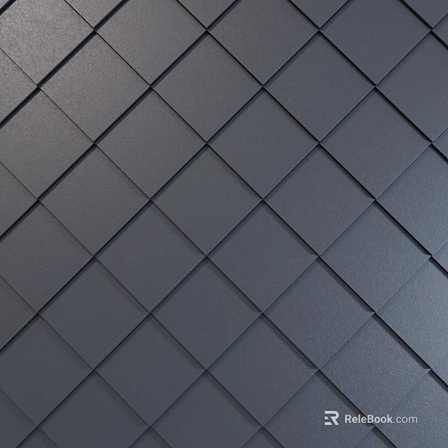 Gray Square Floor Tiles With Diagonal Staggered Arrangement And Subtle Texture 3d model