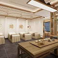 Modern Elegant Beauty Hair Salon With Wooden Grid Facade And Glass Windows