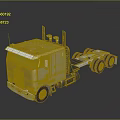 3D Rendered Truck With Silver Cab Black Chassis Multiple Wheels And Reflective Surface