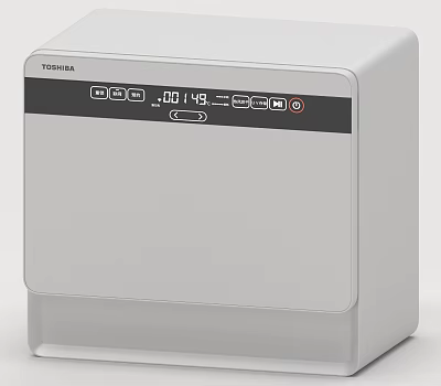 TOSHIBA White Compact Countertop Dishwasher With Digital Control Panel And Timer 3d model