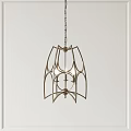 Modern Metal Geometric Chandelier with Stylish Hanging Frame Structure Design 3d model