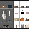 Modern Design Display Cabinet With Lighting Showcasing Various Styles Of Bags And Suitcases