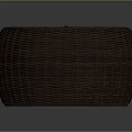 Woven Brown Round Stool With Intricate Spiral Texture For Home Decor