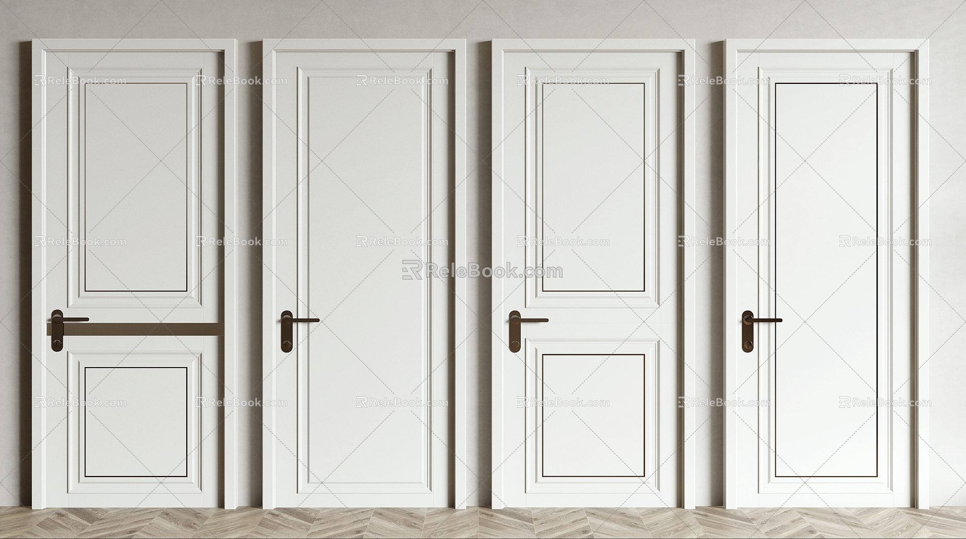 American door room door 3d model