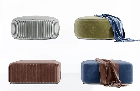 Modern fabric sofa stool 3d model
