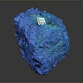Vibrant Blue Rock Formation With Red Heart Ace Playing Card On Top