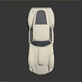 White Vintage Sports Car With Sleek Body Shiny Finish And Reflection On Dark Background