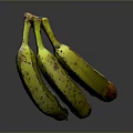 Fresh Bunch of Green Bananas with Brown Spots on Dark Background