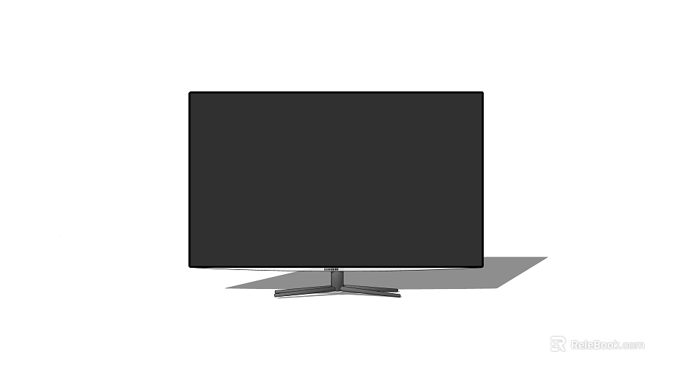 Modern Flat Screen Television With Sleek Black Display And Stable Base Stand 3d model 