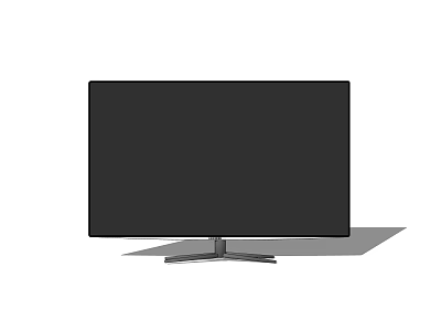 Modern Flat Screen Television With Sleek Black Display And Stable Base Stand 3d model