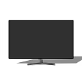 Modern Flat Screen Television With Sleek Black Display And Stable Base Stand