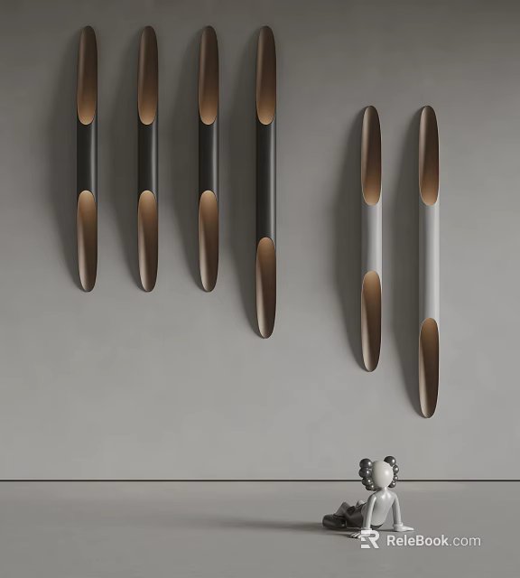 Modern Minimalist Wall Sconces With Black Gold White Sleek Design For Home Interior 3d model 