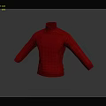 Cute Animal Wearing Red Turtleneck Sweater Standing On Gray Surface 3d model