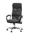 Modern Black Mesh Back Office Chair With Metal Arms And Rolling Base