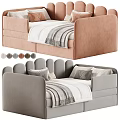 Modern Soft Upholstered Kids Bed With Safety Guardrail Multiple Color Options For Cozy Children Bedroom