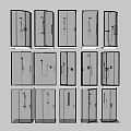 Various Modern Shower Enclosure Designs With Glass Panels And Hardware Fittings