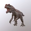 Realistic T Rex Dinosaur With Open Mouth Sharp Teeth And Striped Skin