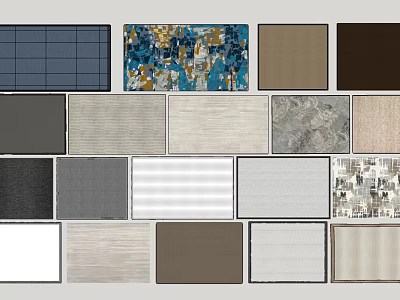 Square Rugs with Various Patterns Colors and Textures for Home Decor 3d model