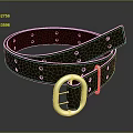 Genuine Brown Leather Belt With Polished Gold Buckle And Simple Design