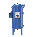 Industrial Equipment System with Blue Tank Piping Pumps and Control Cabinets